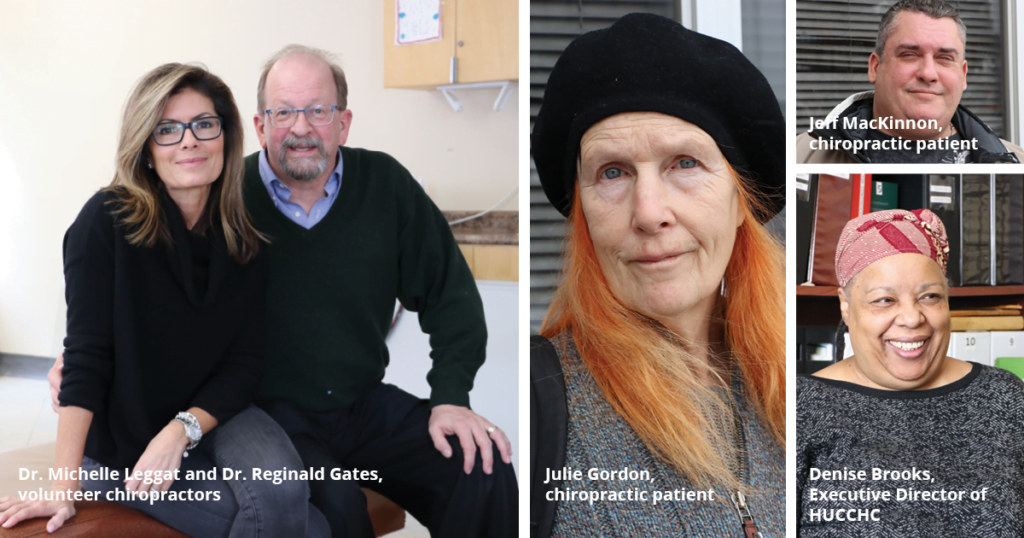 Chiropractors and patient, and the executive director of the Hamilton Urban Core Community Health Centre patients 